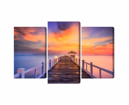 Canvastavla - Multipart Sunset over the Pier