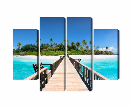 Canvastavla - Multipart D Pier in the Maldives