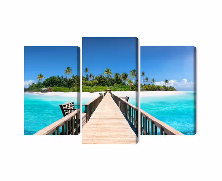 Canvastavla - Multipart D Pier in the Maldives