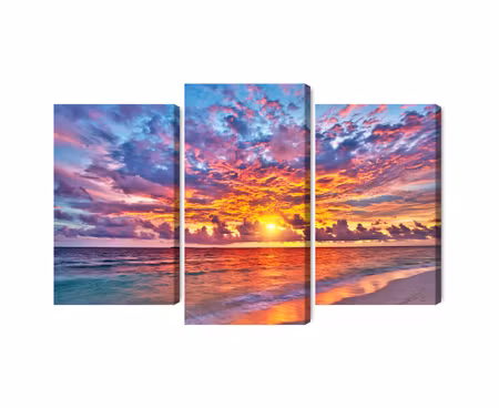 Canvastavla - Multipart Picturesque Sunset in the