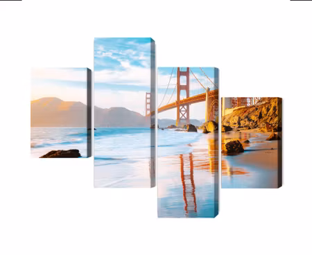 Canvastavla - Multipart the Golden Gate Bridge in