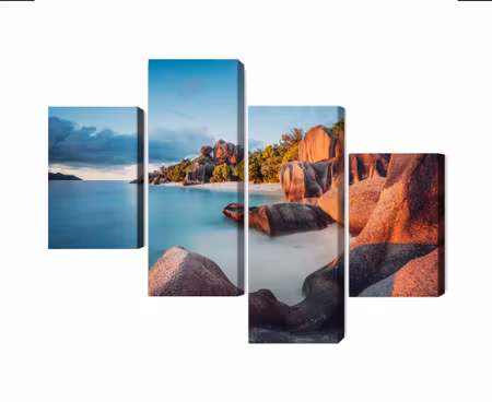 Canvastavla - Multipart Beach in Seychelles