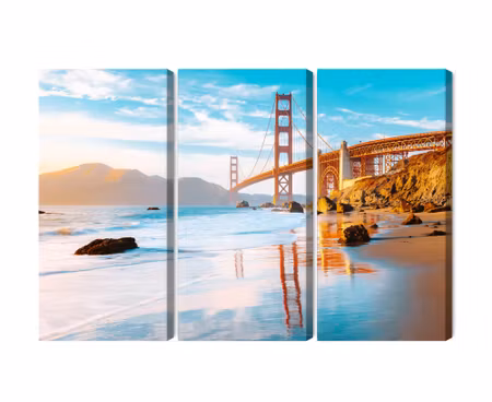 Canvastavla - Multipart the Golden Gate Bridge in