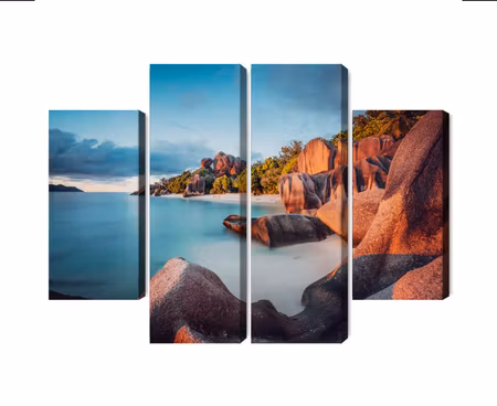 Canvastavla - Multipart Beach in Seychelles