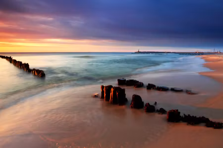 Canvastavla - Multipart Sunrise over the Baltic