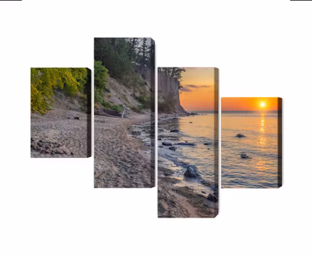 Canvastavla - Multipart Sunset on the Baltic Sea
