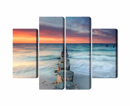 Canvastavla - Multipart Beautiful Sunset over the