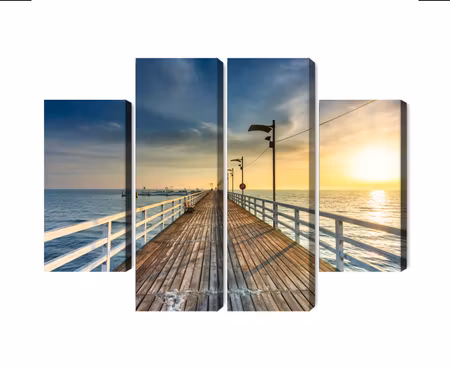 Canvastavla - Multipart Wooden Pier on the Baltic