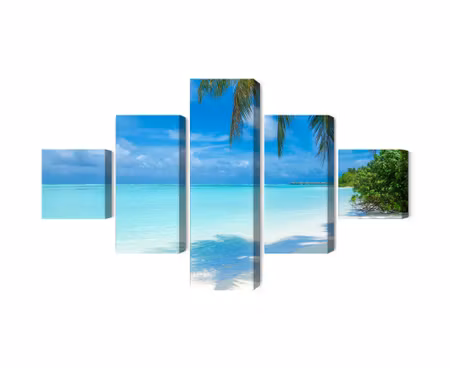 Canvastavla - Multipart a Beach in the Maldives