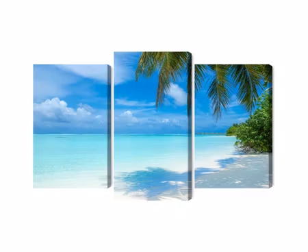 Canvastavla - Multipart a Beach in the Maldives