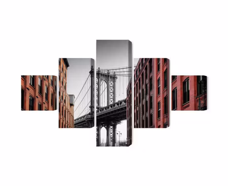 Canvastavla - Multipart Manhattan Bridge View