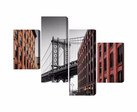 Canvastavla - Multipart Manhattan Bridge View