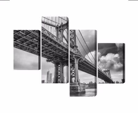 Canvastavla - Multipart Manhattan Bridge in New