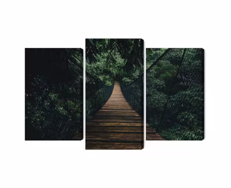 Canvastavla - Multipart Wooden Suspension Bridge