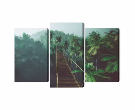 Canvastavla - Multipart Rope Bridge in the Jungle