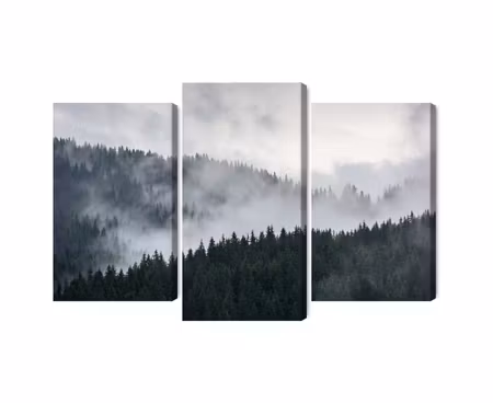 Canvastavla - Multipart Misty D Forest Landscape