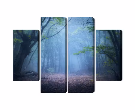 Canvastavla - Multipart Hazy D Forest Landscape