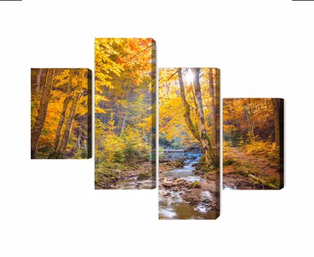 Canvastavla - Multipart D Autumn Forest Landscape
