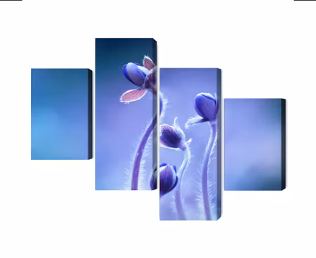 Canvastavla - Multipart Delicate Flowers on a