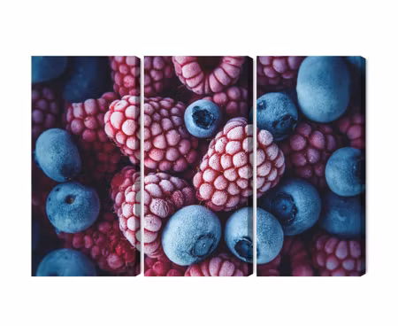 Canvastavla - Multipart Frozen Blueberries and