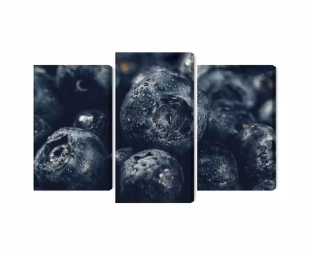 Canvastavla - Multipart Blueberries Close Up D