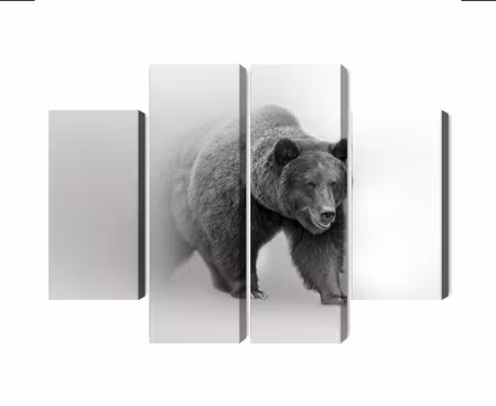 Canvastavla - Multipart Bear in the Fog D