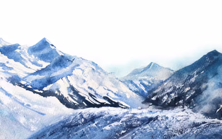 Canvastavla - Multipart Watercolor Mountain Peak