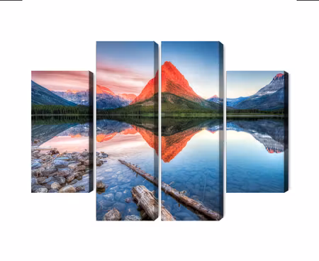 Canvastavla - Multipart Swiftcurrent Lake in the