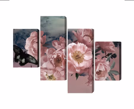 Canvastavla - Multipart Bouquet of Flowers and a