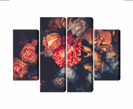 Canvastavla - Multipart Colorful Flowers for