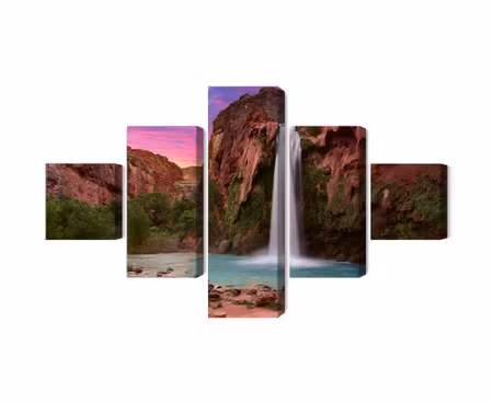 Canvastavla - Multipart Havasupai Waterfalls