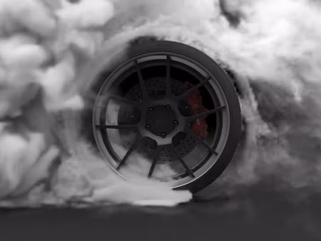 Canvastavla - Multipart Car Wheel in a Cloud of D