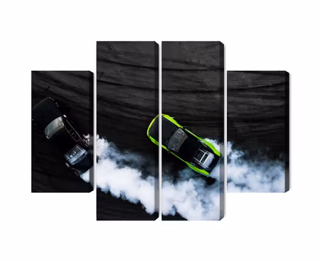 Canvastavla - Multipart Drifting D Cars