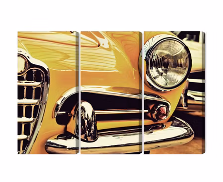 Canvastavla - Multipart the Front of a Vintage Car