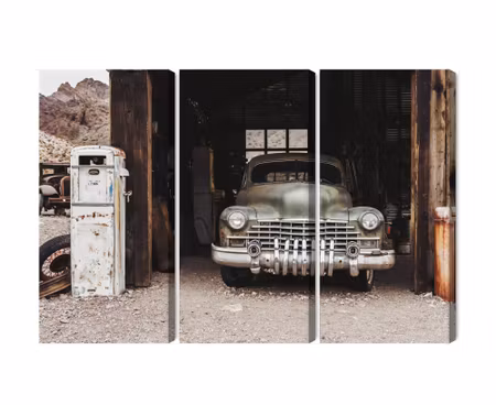 Canvastavla - Multipart Old Car in Vintage Style