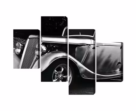 Canvastavla - Multipart Vintage Style Hot Rod Car
