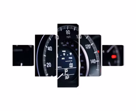 Canvastavla - Multipart Modern Car Speedometer