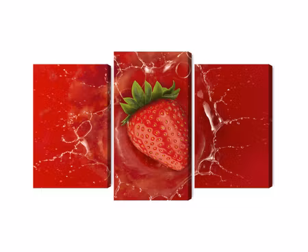 Canvastavla - Multipart Juicy Strawberry