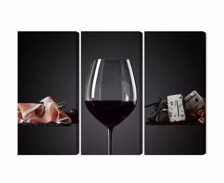 Canvastavla - Multipart a Glass of Red Wine