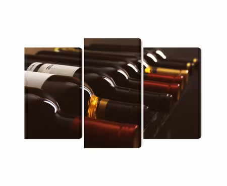 Canvastavla - Multipart Delicious Wine Bottles