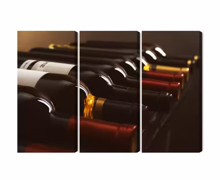 Canvastavla - Multipart Delicious Wine Bottles