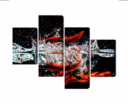 Canvastavla - Multipart Chili in Water