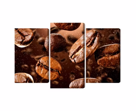 Canvastavla - Multipart Brown Coffee Beans