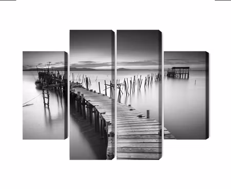 Canvastavla - Multipart a Dilapidated Pier