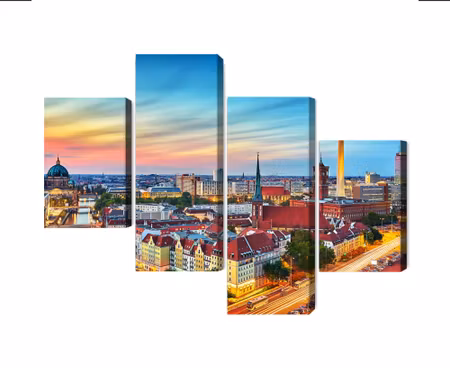 Canvastavla - Multipart Colorful Sky and Berlin