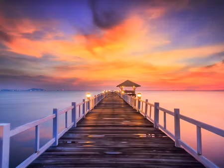 Canvastavla - Multipart Sunset over the Pier