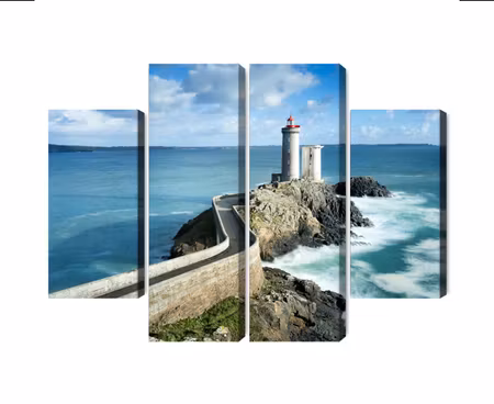 Canvastavla - Multipart Petit Minou Lighthouse in