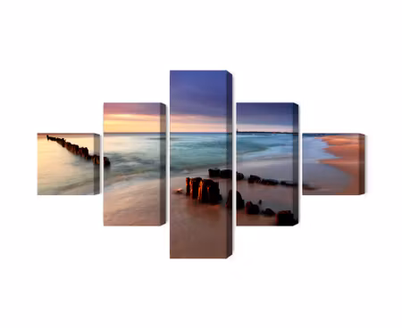 Canvastavla - Multipart Sunrise over the Baltic