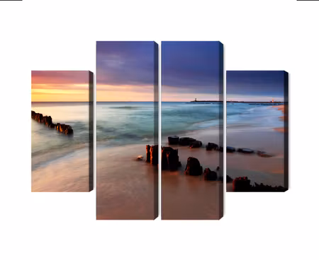 Canvastavla - Multipart Sunrise over the Baltic