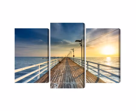 Canvastavla - Multipart Wooden Pier on the Baltic
